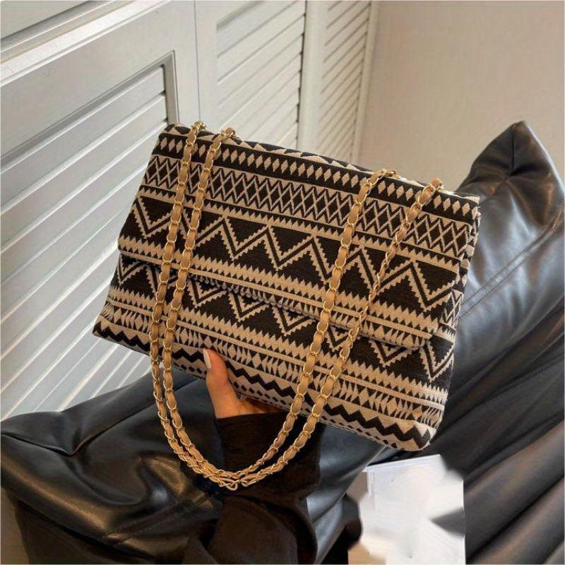 Vintage Ethnic Style Shoulder Bag Retro Canvas Crossbody Bag