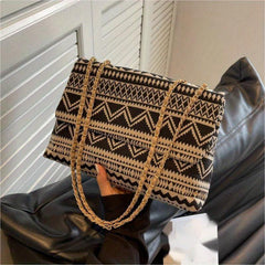 Vintage Ethnic Style Shoulder Bag Retro Canvas Crossbody Bag