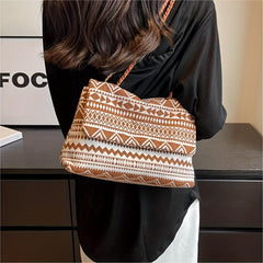 Vintage Ethnic Style Shoulder Bag Retro Canvas Crossbody Bag