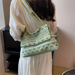 Vintage Ethnic Style Shoulder Bag Retro Canvas Crossbody Bag