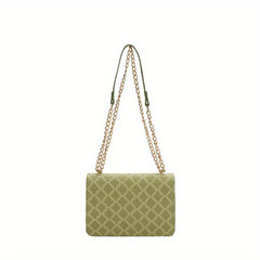 Rhombus Pattern Crossbody Bag Women's Chain Shoulder Bag