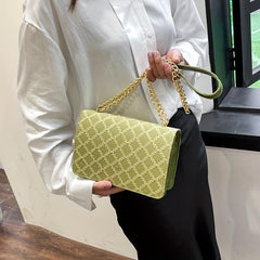 Rhombus Pattern Crossbody Bag Women's Chain Shoulder Bag