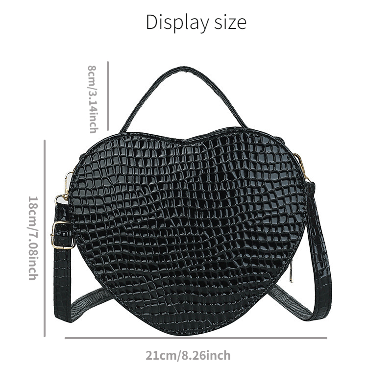Heart Shaped Crossbody Bag Y2K Top Handle Purse