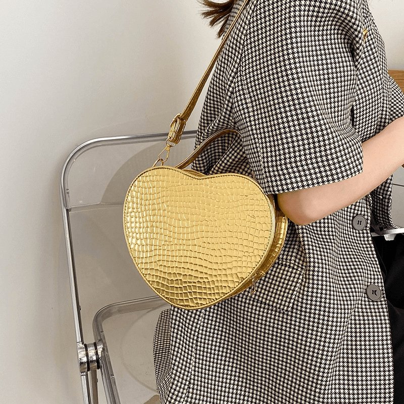 Heart Shaped Crossbody Bag Y2K Top Handle Purse