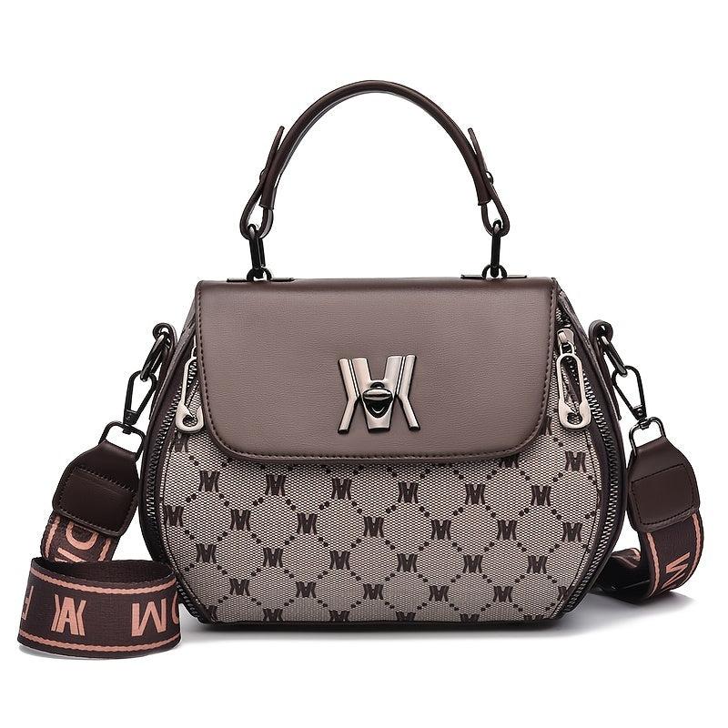 Stylish Turn Lock Top Handle Purse