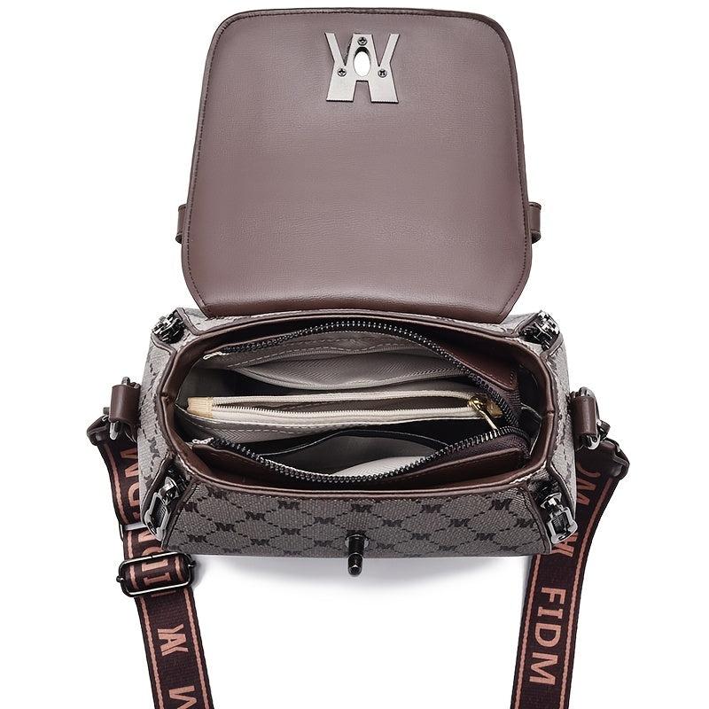 Stylish Turn Lock Top Handle Purse