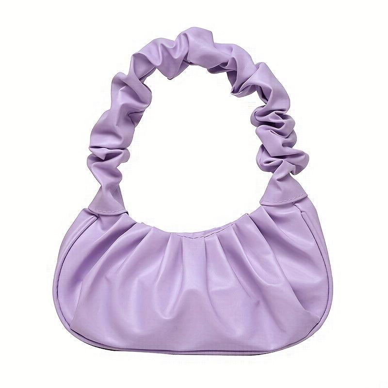 Pleated Cloud Underarm Bag PU Leather Purse