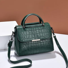 Crocodile Embossed Shoulder Handbag Vintage Crossbody Purse For Work