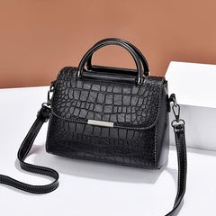 Crocodile Embossed Shoulder Handbag Vintage Crossbody Purse For Work