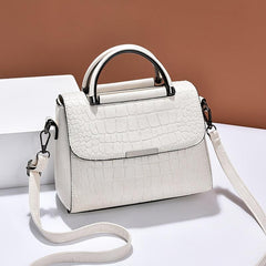 Crocodile Embossed Shoulder Handbag Vintage Crossbody Purse For Work