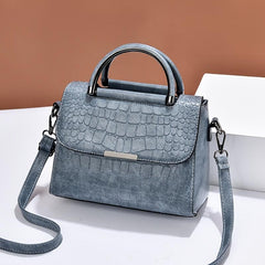 Crocodile Embossed Shoulder Handbag Vintage Crossbody Purse For Work