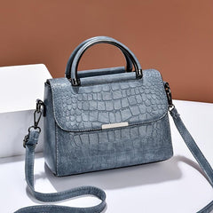 Crocodile Embossed Shoulder Handbag Vintage Crossbody Purse For Work