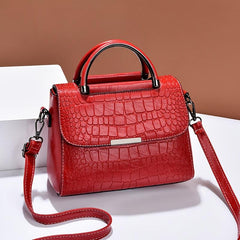 Crocodile Embossed Shoulder Handbag Vintage Crossbody Purse For Work