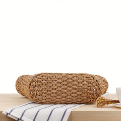Hollow Straw Satchel Bag Woven Handbag Minimalist Vacation Storage