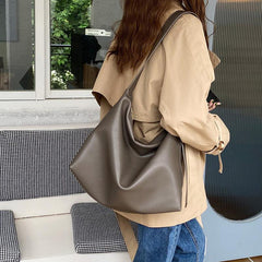 Minimalist Crossbody Bag Large Capacity Shoulder Bag PU Leather