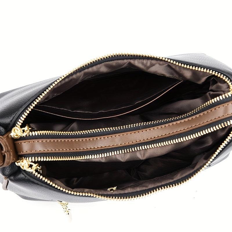 Vintage Crossbody Shoulder Bag Zipper Storage Women's Work Bag