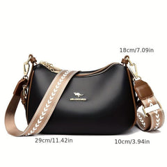 Vintage Crossbody Shoulder Bag Zipper Storage Women's Work Bag