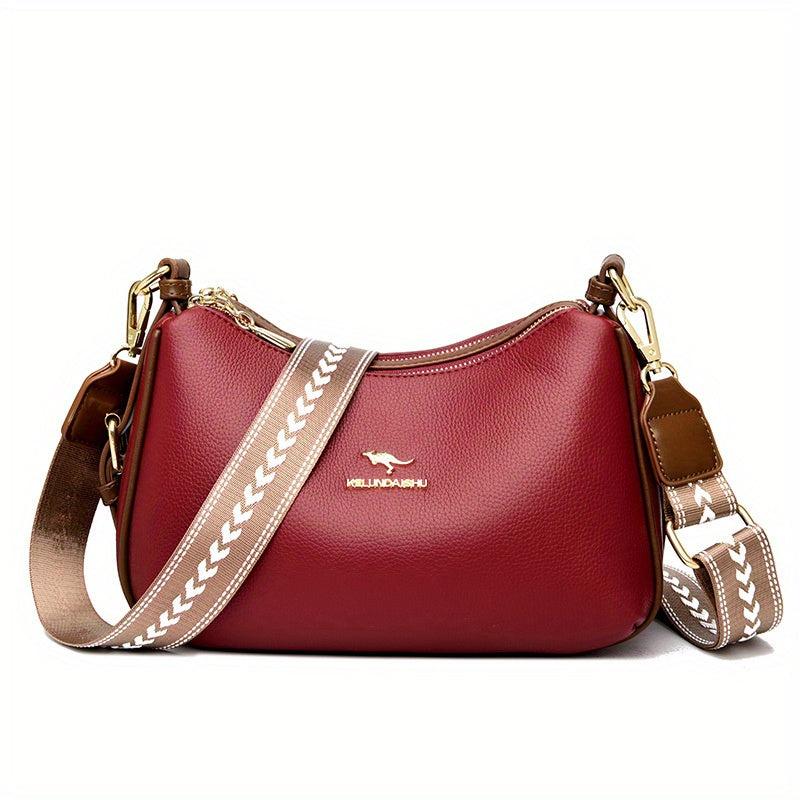 Vintage Crossbody Shoulder Bag Zipper Storage Women's Work Bag