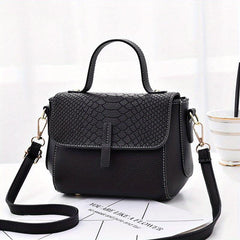 Small Snakeskin Embossed Crossbody Bag Women's Top Handle Purses
