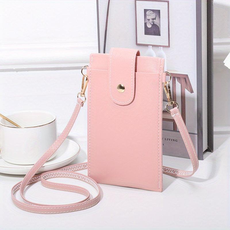 Pipping Buckle Mobile Phone Bag Double Layer Thin Crossbody Bag