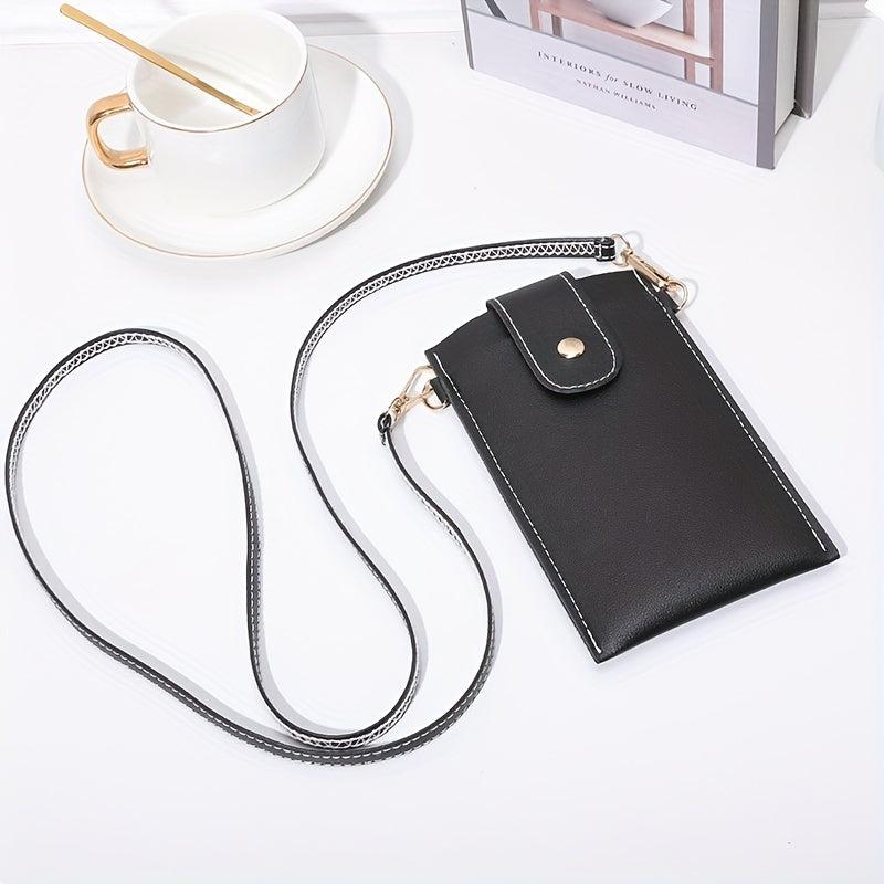Pipping Buckle Mobile Phone Bag Double Layer Thin Crossbody Bag