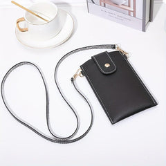 Pipping Buckle Mobile Phone Bag Double Layer Thin Crossbody Bag