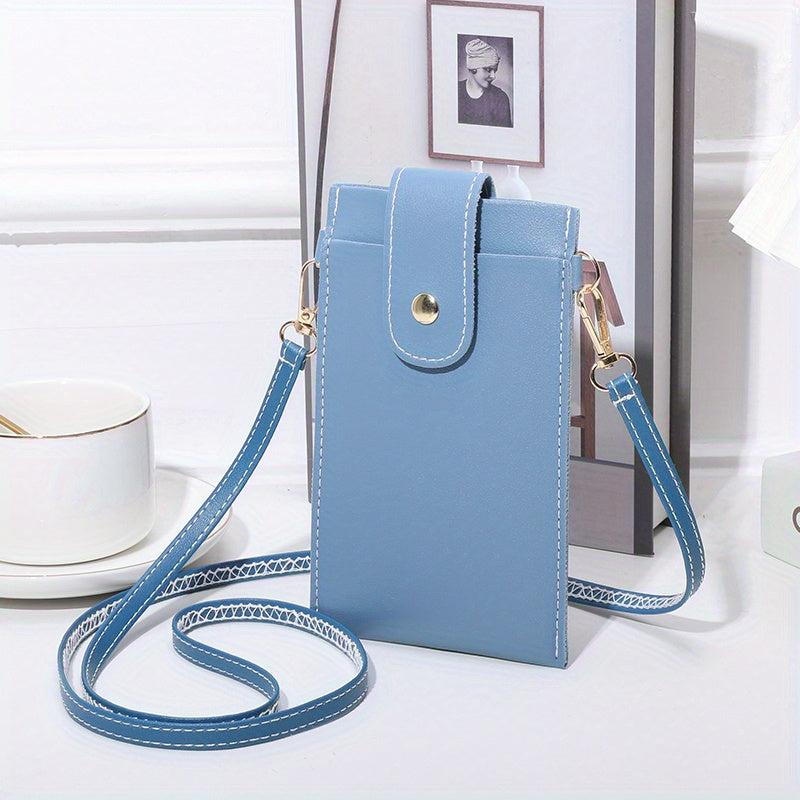 Pipping Buckle Mobile Phone Bag Double Layer Thin Crossbody Bag