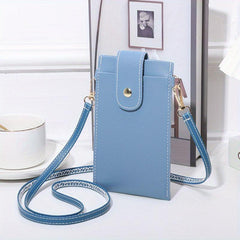 Pipping Buckle Mobile Phone Bag Double Layer Thin Crossbody Bag