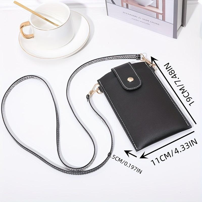 Pipping Buckle Mobile Phone Bag Double Layer Thin Crossbody Bag