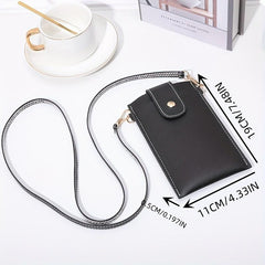 Pipping Buckle Mobile Phone Bag Double Layer Thin Crossbody Bag