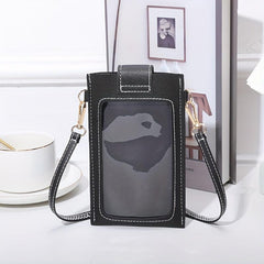 Pipping Buckle Mobile Phone Bag Double Layer Thin Crossbody Bag