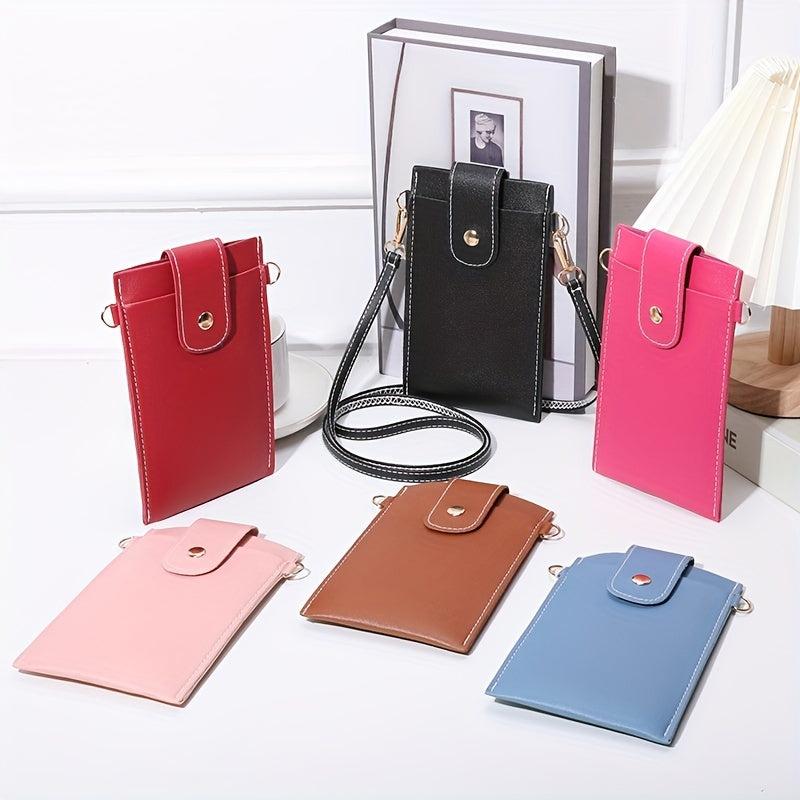 Pipping Buckle Mobile Phone Bag Double Layer Thin Crossbody Bag