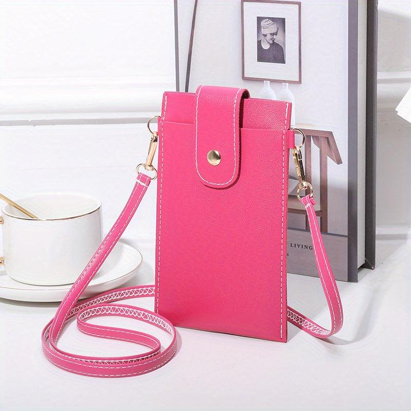 Pipping Buckle Mobile Phone Bag Double Layer Thin Crossbody Bag