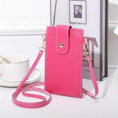 Pipping Buckle Mobile Phone Bag Double Layer Thin Crossbody Bag