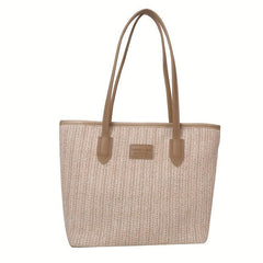 Minimalist Straw Shoulder Bag Summer Storage Woven Bag Office Bag
