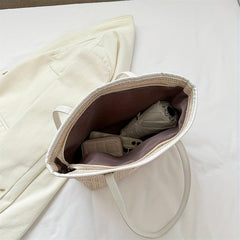 Minimalist Straw Shoulder Bag Summer Storage Woven Bag Office Bag