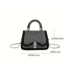 Vintage Rhinestone Chain Crossbody Bag for Women