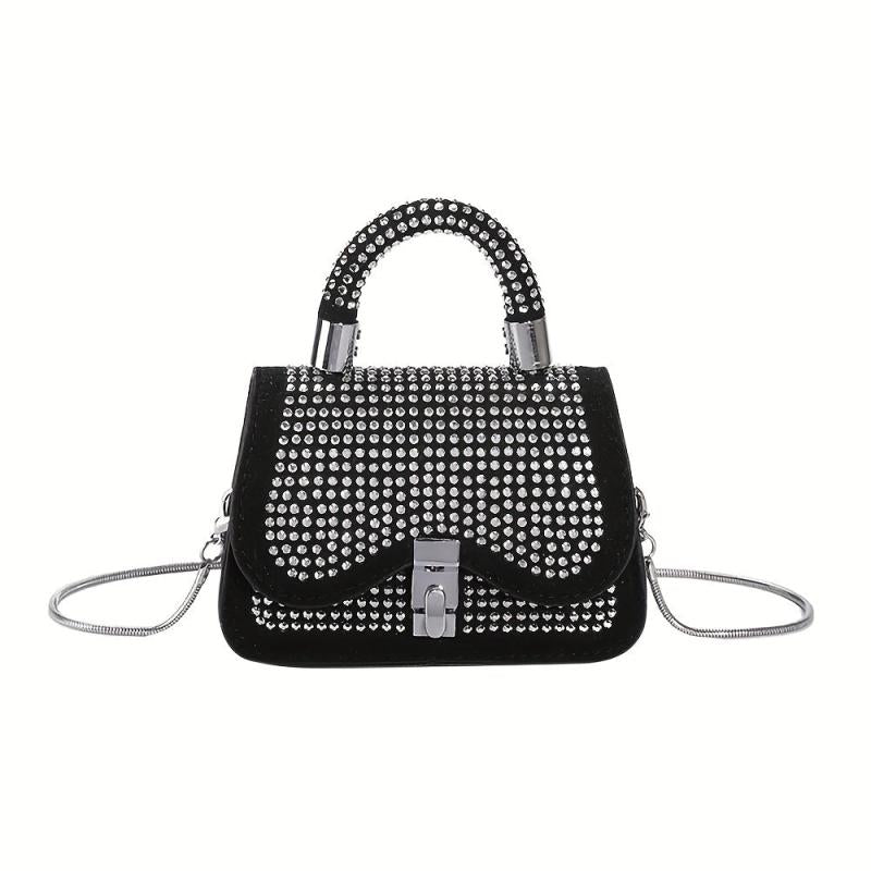 Vintage Rhinestone Chain Crossbody Bag for Women