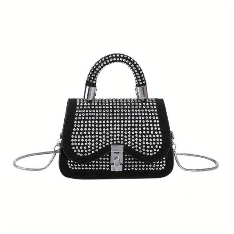 Vintage Rhinestone Chain Crossbody Bag for Women