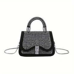 Vintage Rhinestone Chain Crossbody Bag for Women