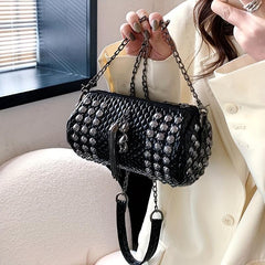 Studded Decor Crossbody Bag Chain Shoulder Bag Tassel Purse