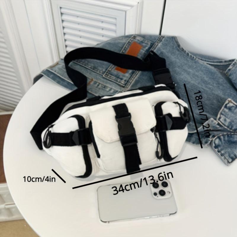 Colorblock Waist Bag Sports Sling Bag Outdoor Chest Bag