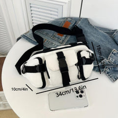 Colorblock Waist Bag Sports Sling Bag Outdoor Chest Bag