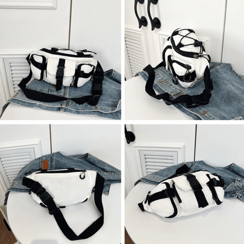 Colorblock Waist Bag Sports Sling Bag Outdoor Chest Bag