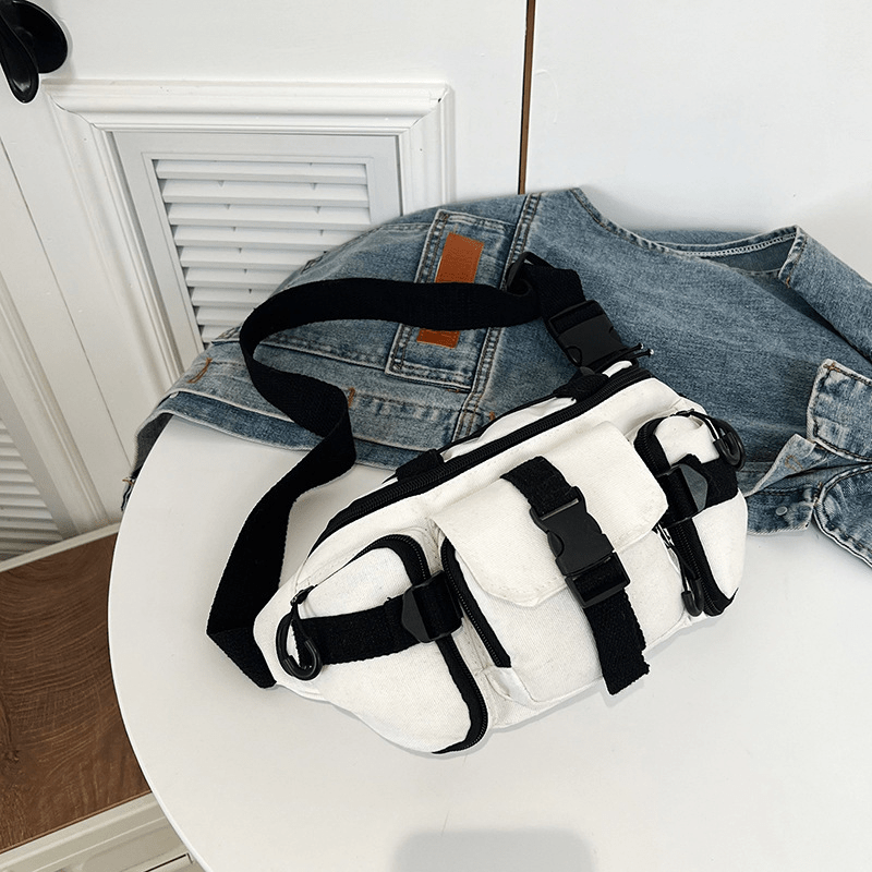 Colorblock Waist Bag Sports Sling Bag Outdoor Chest Bag