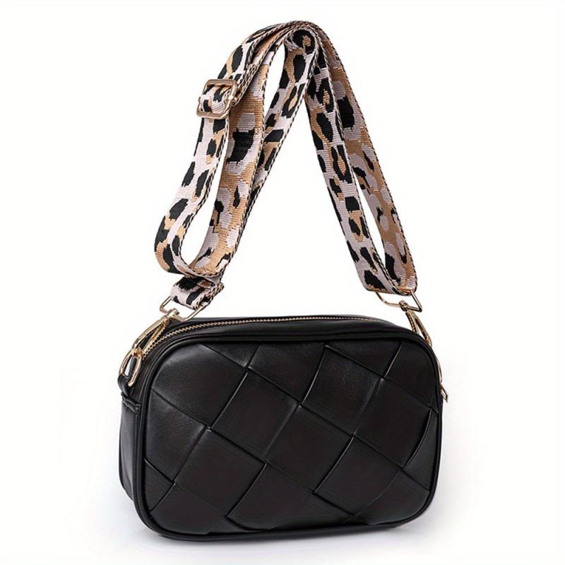 Vintage Woven Crossbody Bag Braided Small Shoulder Bag For Women