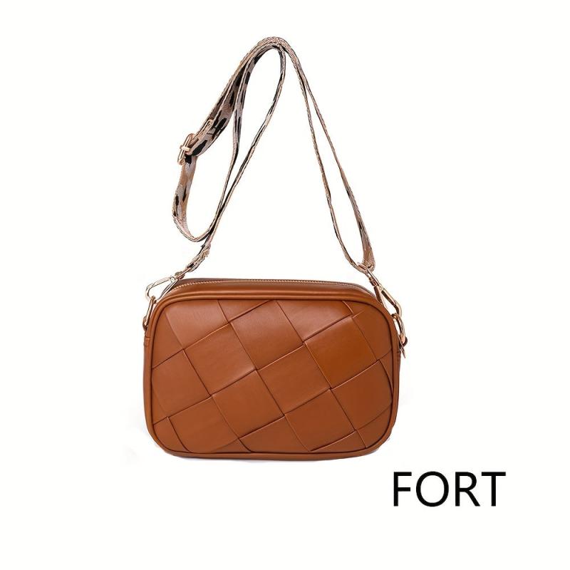 Vintage Woven Crossbody Bag Braided Small Shoulder Bag For Women