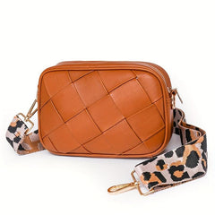 Vintage Woven Crossbody Bag Braided Small Shoulder Bag For Women