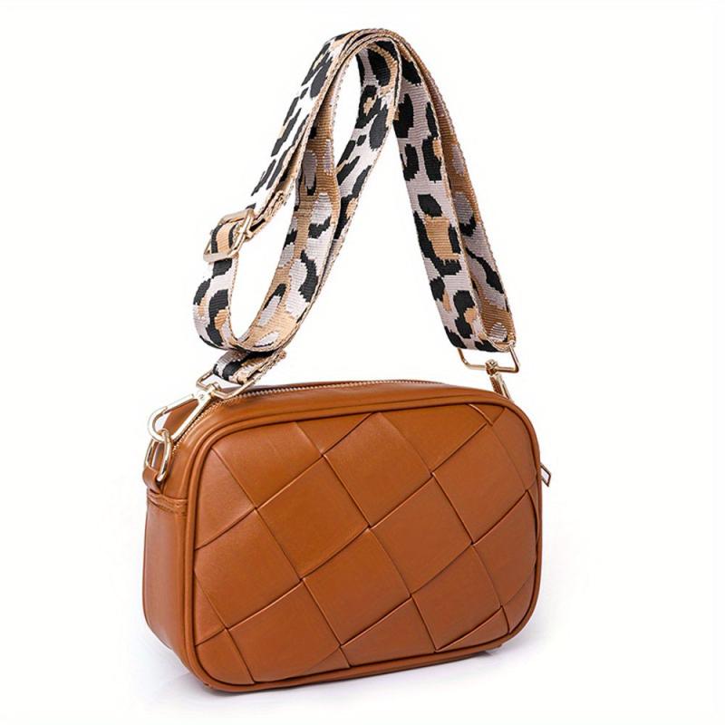 Vintage Woven Crossbody Bag Braided Small Shoulder Bag For Women