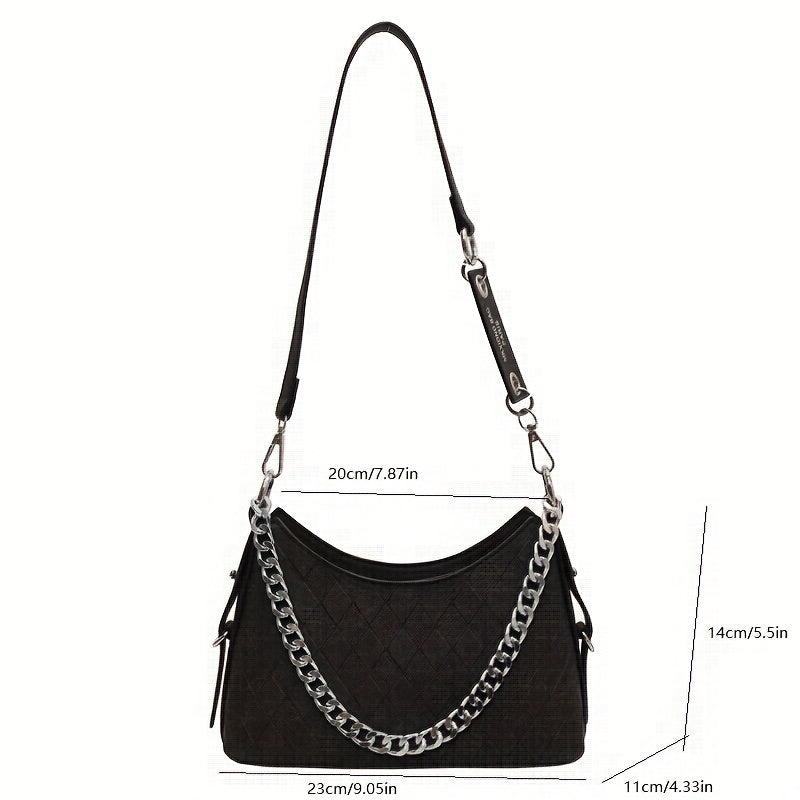 Plaid Pattern Crossbody Bag PU Shoulder Hobo Bag Women's Casual Handbag